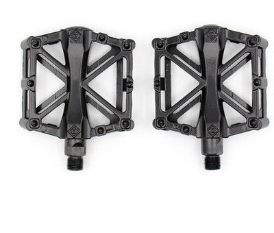 RESHNE Mountain Bike MTB Pedals Bicycle Flat Platform Pedals Aluminum Alloy Cycling Pedal(Black)