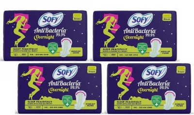 SOFY Antibacteria Overnight XXL 5+5+5+5 Sanitary Pads (Pack of 20) Sanitary Pad(Pack of 20)