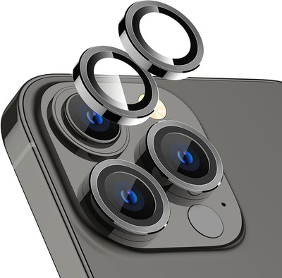ELEF Back Camera Lens Glass Protector for APPLE iPhone 13 Pro Camera Lens Protector Tempered Glass Camera Metal Ring(Pack of: 1)