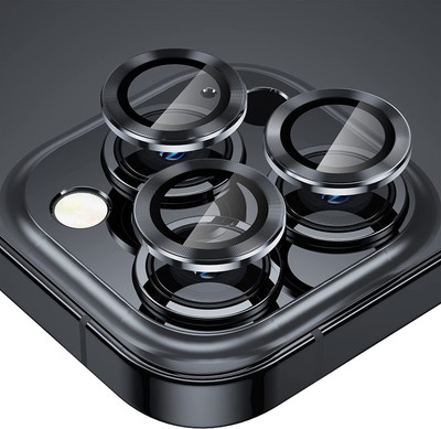 Caseworm Back Camera Lens Ring Guard Protector for iPhone 13 Pro HD Clarity - Black(Pack of: 3)