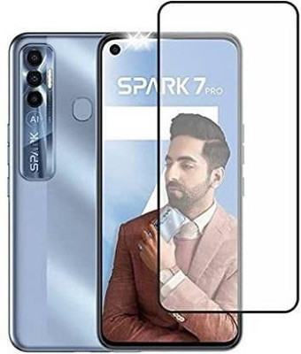 vmt stock Edge To Edge Tempered Glass for TECNO SPARK 7 PRO(Pack of 1)