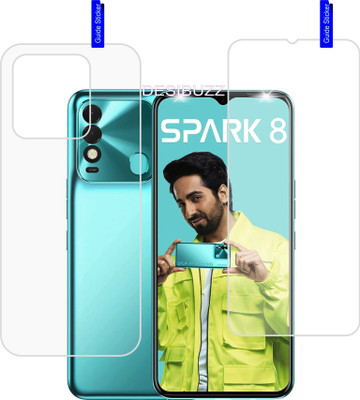 DESIBUZZ Front and Back Screen Guard for Tecno Spark 8, Tecno Spark 8T(Pack of 2)