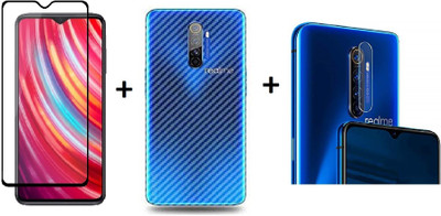 RAGRO Front and Back Tempered Glass for Edge To Edge Tempered Glass And Back Stripes Skin And Camera Tempered Glass (3 in 1) Combo For Realme X2 Pro(Pack of 1)