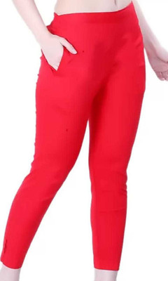 scope creations Slim Fit Women Red Trousers