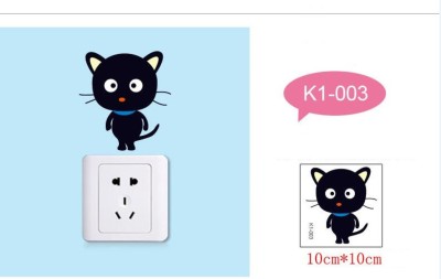 Indian Royals 10 cm Cartoon Cat Pattern Bedroom Switch Sticker WallSticker (10CM*10 CM) Self Adhesive Sticker(Pack of 1)