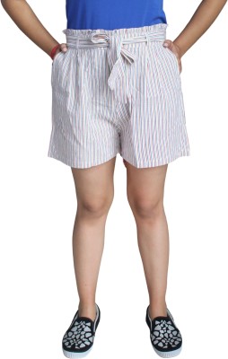 Tara Lifestyle Striped Women Multicolor High Waist Shorts