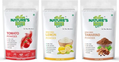 Nature's Precious Gift Tomato Powder, Lemon Powder & Tamarind Powder (Imali Powder) | Spray-Dried | Ready to Use - 100 GM Each (Super Saver Combo Pack)(3 x 100 g)