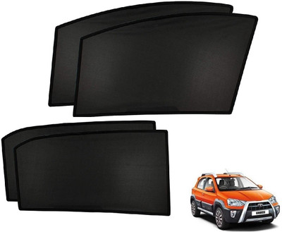 AuTO ADDiCT Side Window Sun Shade For Toyota Etios Cross(Black)