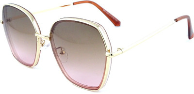 Wilibolo Rectangular Sunglasses(For Men & Women, Brown, Red)