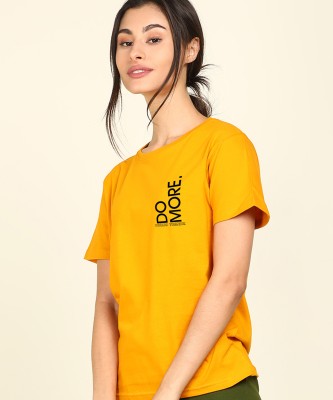 Young trendz Graphic Print Women Round Neck Yellow T-Shirt