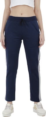 Indistar Striped Women Dark Blue Track Pants