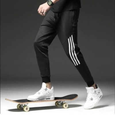 Mk Sport lower Striped Men Black Track Pants