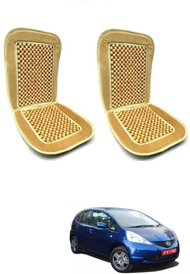 AuTO ADDiCT Wooden Bead, Velvet Seating Pad For  Honda Jazz(Front Seats,Back Seats Beige)