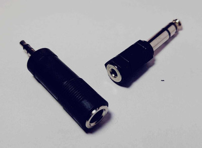 CONNEC ADPTRR 3.5 TO 6.35 CONNECTOORS 2 PCS SET CNCCTSA Wire Connector(Black, Pack of 2)