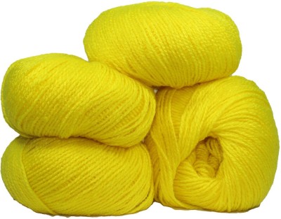 Royal Villa Original Knitting Yarn Wool-2 Ply- Yellow Woolen Crochet Yarn Thread. Wool Yarn for Knitting. Woolen Thread-200gm