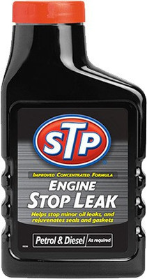 STP ENGINE STOP LEAK (Petrol and Diesel) : Helps stop minor oil leaks and rejuvenates deals and gaskets - Pack of 1 High-Mileage Engine Oil(300 ml)