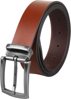 NauraHide Men Formal, Party, Casual Tan Genuine Leather Reversible Belt