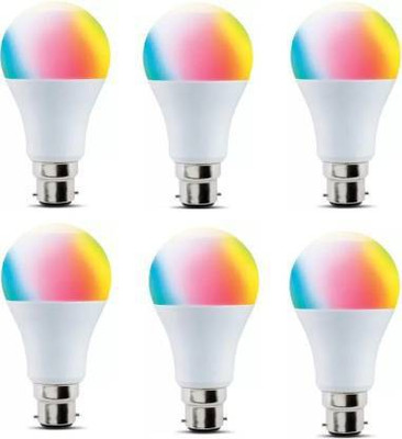 NEW INDIA LIGHTING 9 W Color Changing Round B22 LED Bulb(Red, Blue, Pink, Pack of 6)