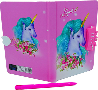 Johnnie Boy Unicorn A5 Diary Ruled with 160 Pages and not 200 Pages(Pink)