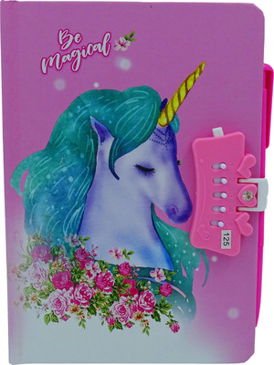 dishvy Unicorn Regular Diary bind 200 Pages(Pink)