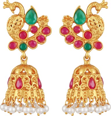 Atasi International Ethnic Kundan Jhumki Earrings Crystal Alloy Jhumki Earring