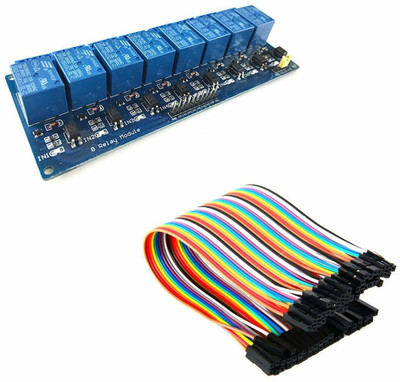 TRUSTECH 8 Channel Relay 5V Module With Optocoupler For Arduino and Female to Femal Jumper wire 40 pcs Electronic Components Electronic Hobby Kit