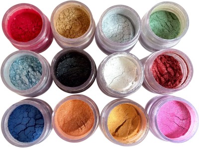vizo 12 Shining Colors Eyeshadow shimmer Powder (12 Pcs) 24 g(Multicolor)