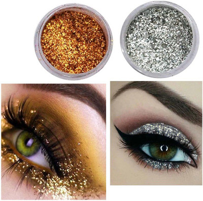tanvi27 Multi-Use Loose Eyeshadow Shimmer Dust Golden + Silver 4 g(MULTICOLOR)