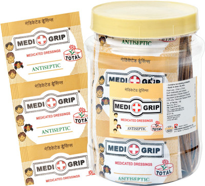 Medigrip Adhesive Band Aid (Pack of 100) Square First Aid Tape(Pack of 100)