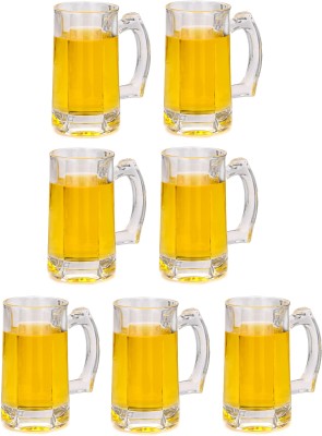 Somil (Pack of 7) Multipurpose Drinking Glass -B420 Glass Set Beer Mug(400 ml, Glass, Clear)