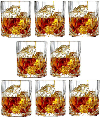 AFAST (Pack of 8) E_FNGlass-G8 Glass Set Whisky Glass(200 ml, Glass, Clear)
