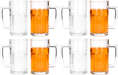 AFAST (Pack of 8) E_Bear-F8 Glass Set Beer Mug(600 ml, Glass, Clear)