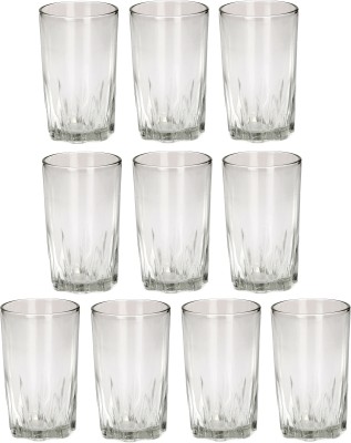 1st Time (Pack of 10) Transparent Water Glass, Set Of 10, 200 ML Glass Set Beer Glass(200 ml, Glass, Clear, White)