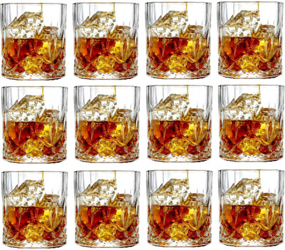 AFAST (Pack of 12) E_FNGlass-G12 Glass Set Whisky Glass(200 ml, Glass, Clear)