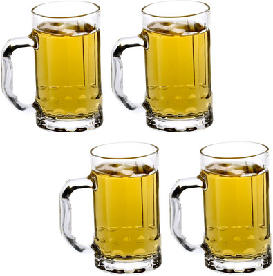 AFAST (Pack of 4) E_Beer-C4 Glass Set Beer Mug(350 ml, Glass, Clear)