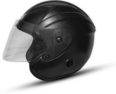 Edith RIZER NANO UNISEX BIKER HELMET SHINING BLACK Motorbike Helmet(Black)