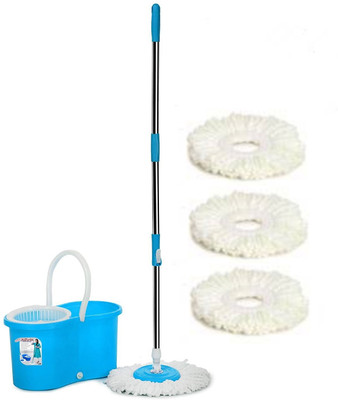 TWONE Bucket Mop with 4 Super Absorbent Refill for All Home & Office Floor Cleaning,360 Degree Spin Bucket, 180 Degree Flexible Handle,for Perfect Cleaning Mop Set, Bucket