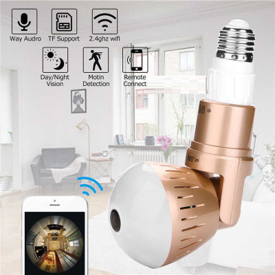 CTRZQ WIRELESS PANORAMIC VR BULB CAMERA HD WIFI BULB LIGHT WIFI SMART HOME 3D IP CAMERA FISHEYE 360 DEGREE CCTV CAMERA Spy Camera(64 GB, 1 Channel)