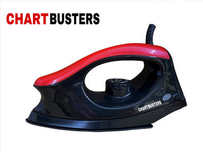 Chartbusters by CHARTBUSTERS VK MAJESTIC CROWN CURVE DESIGN CURVY LOOK 1000-Watt DRY IRON [2-YEAR WARRANTY]] 1000 W Dry Iron(RED/BLACK)
