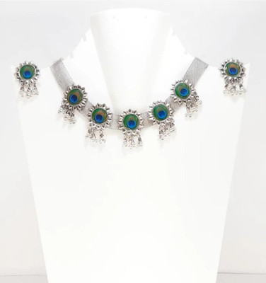 Sinha Creation Silver Green Jewellery Set(Pack of 1)