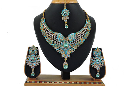 VATSALYA creation Alloy Gold-plated Green Jewellery Set(Pack of 1)
