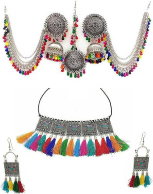 shreeram Oxidised Silver Silver Silver, Multicolor Jewellery Set(Pack of 2)