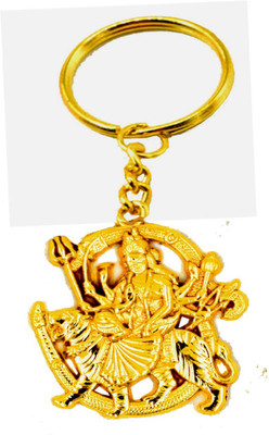 AFH Maa Durga On Lion for Blessings Gold Plated Decorative Gifting Key chain Key Chain