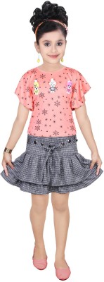 TANIO Girls Casual Top Skirt(PEACH)