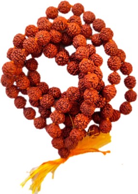 PRIYANSHU NAVRATN Lab Certified 5 Mukhi Rudraksha Mala for Men/Women Wearing (7 MM, Rarest Zero Bead Size, Neck Length, 108+1) Natural Brown Rudraksha Beads - (Pack of 1) Wood Chain