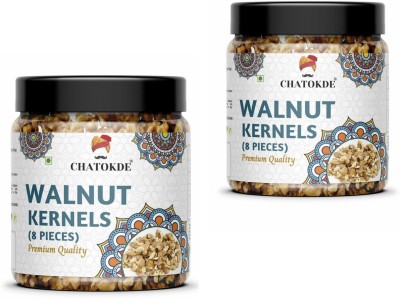 CHATOKDE California Walnut Kernels ( Akhrot Giri ) 250g*2 (Grade - 8 Pieces, Broken) Walnuts Jar Pack Walnuts(2 x 250 g)