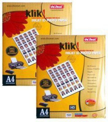 DESMAT Inkjet Unruled A4 180 gsm Photo Paper(Set of 2, White)