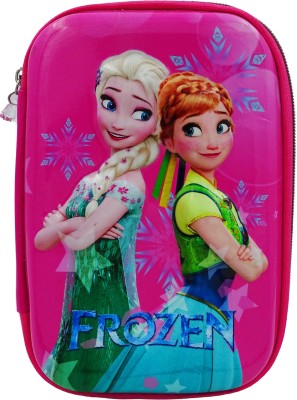 Johnnie Boy Frozen Pencil Pouch Case for Girl Multipurpose Stylish Superhero Large Capacity Pen & Pencil Pouch for School Supplies for Kid - Pink Frozen Art Plastic Pencil Box(Set of 1, Pink)