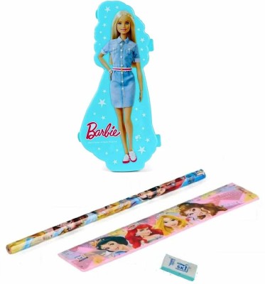 School Mate Barbie Plastic Pencil Box Blue for Kids Art Plastic Pencil Box(Set of 1, Blue)