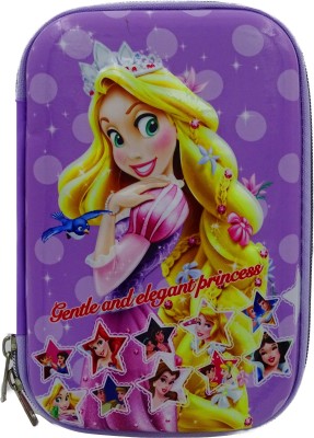 Johnnie Boy Princess Pencil Pouch Case for Girl Multipurpose Stylish Superhero Large Capacity Pen & Pencil Pouch for School Supplies for Kid - Purple Princess Art EVA Pencil Box(Set of 1, Purple)